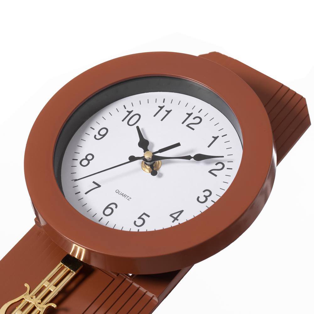 Vintage Brown and Gold Plastic Pendulum Wall Clock