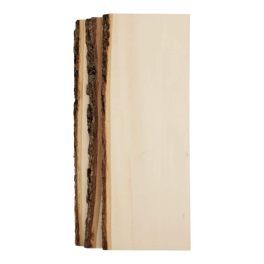 Walnut Hollow 1 in. x 6 in. x 16 in. Live Edge Basswood Hardwood Board (3-Pack)