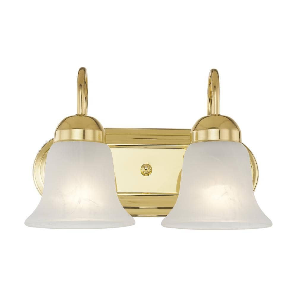 Livex Lighting Riviera 2 Light Polished Brass Bath Vanity Light HD07581 -  The Home Depot