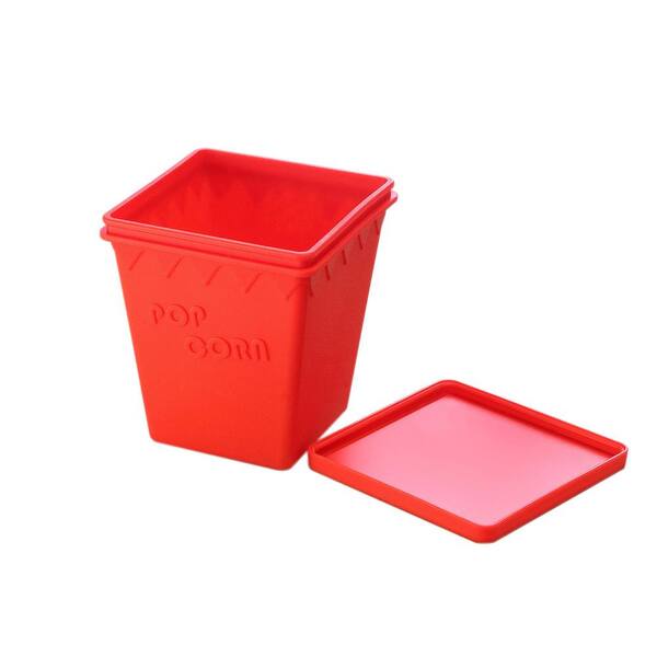 Great Northern 64 oz. Red Silicone Microwave Popcorn Popper