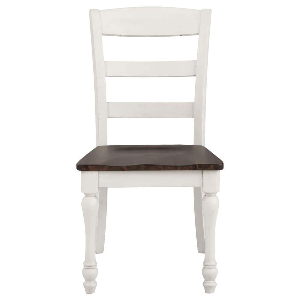 Madelyn High Ladderback White Wood Side Chair