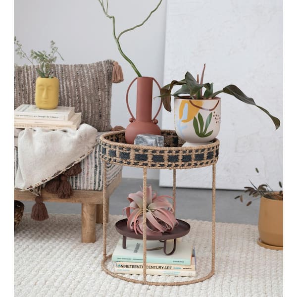Storied Home Textured Metal Vase with Handles