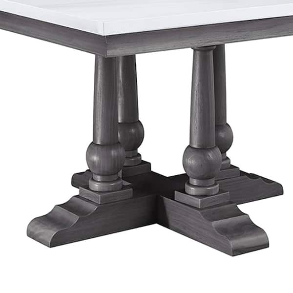 Angle - Marble Dining Table Rectangular Small - Oak — Furniture Factory