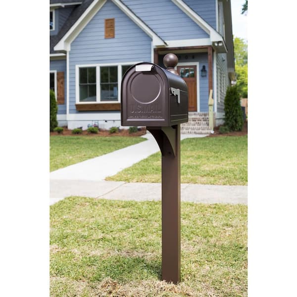 Northpointe Large, Steel Post Mount Mailbox, Venetian Bronze Northpointe Large, Steel Post Mount Mailbox, Venetian Bronze
