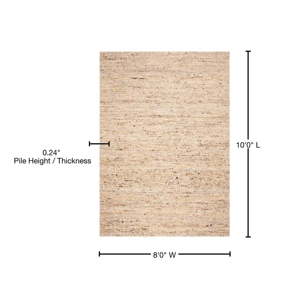 Beige Wool Flat Woven 8' x 10' Area Rug