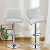 VECELO White Modern Bar Chair with Back Adjustable Swivel Bar Stools Set of 2 Kitchen Island Bar Chair Counter Height KHD-C09-WHT