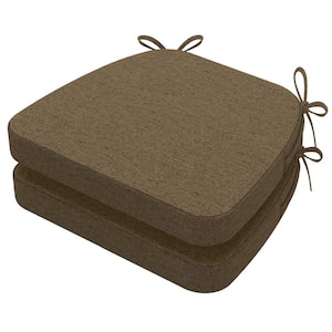 16 in. x 17 in. Trapezoid Indoor Seat Cushion Dining Chair Cushion in Taupe (2-Pack)