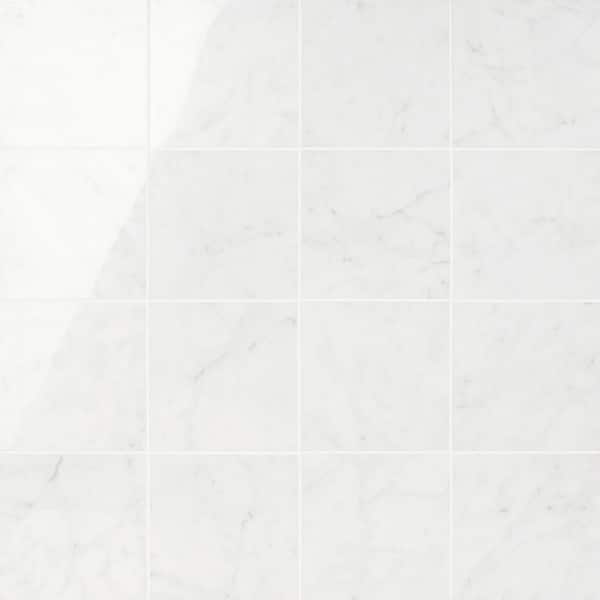 Ivy Hill Tile Marmo Marble Bianco 6 in. x 6 in. Polished Porcelain Floor and Wall Tile (7.02 sq. ft./Case)