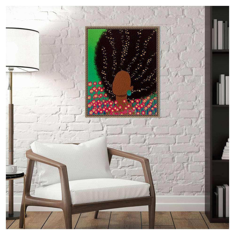 Amanti Art Dreamer with Flowers in Her Hair by Lorintheory Canvas Wall Art Print Framed 16 x 20-in.