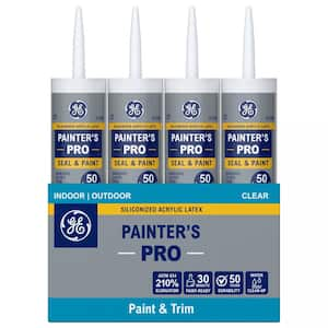 Painter's Pro 10.1 oz. Siliconized Acrylic Latex Caulk Windows, Doors, Trim, and Molding Clear (12-Pack)