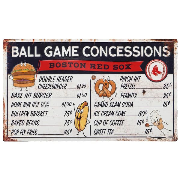 Boston Red Sox Ball Game Concessions Metal Sign