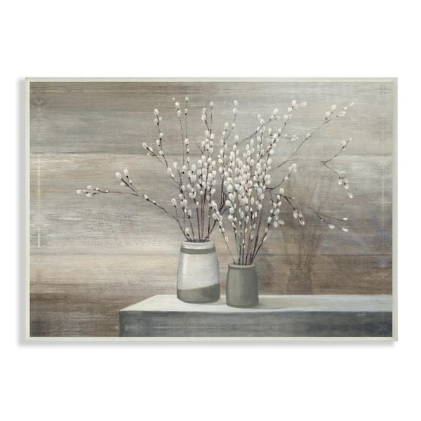 Stupell Industries 12.5 in. x 18.5 in. "Pussy Willow Still Life" by Wild Apple Printed Wood Wall Art