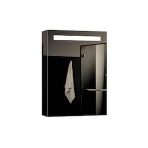 Espirit 18 in. W x 26 in. H Lighted Impressions Frameless Surface Mount LED Mirror Medicine Cabinet in Aluminum
