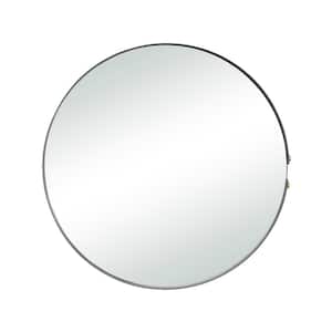 26 in. x 26 in. Round Framed Black Wall Mirror