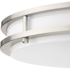 14 in. CTC COMM Collection 23 -Watt Brushed Nickel Integrated LED Flush Mount