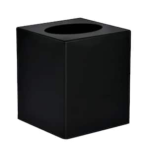 5.5 in. Acrylic Cube Square Tissue Box Container in Black (2-Pack)