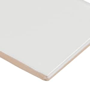 Domino White Bullnose 3 in. x 6 in. Glossy Ceramic Wall Tile (10 sq. ft./Case)