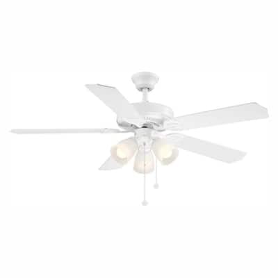 Led Indoor White Ceiling Fan With, Home Depot Ceiling Fan Size