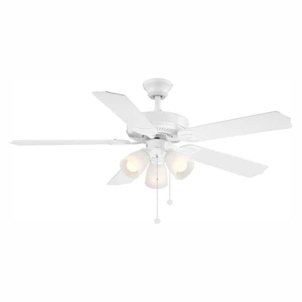 Brookhurst 52 LED Indoor White Ceiling Fan Light - The Home Depot