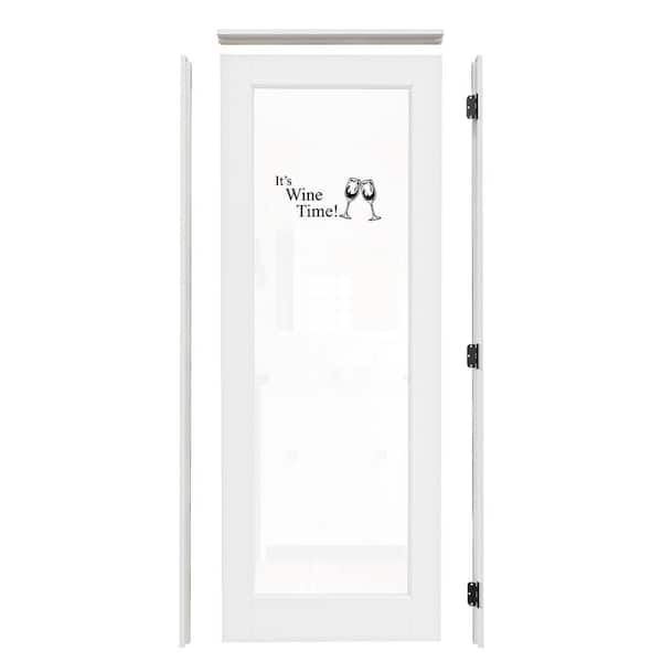 30 in. x 80 in. Left Hand 1-Lite Clear Glass White Solid Core Assembly Required Single Interior Door with Jamb