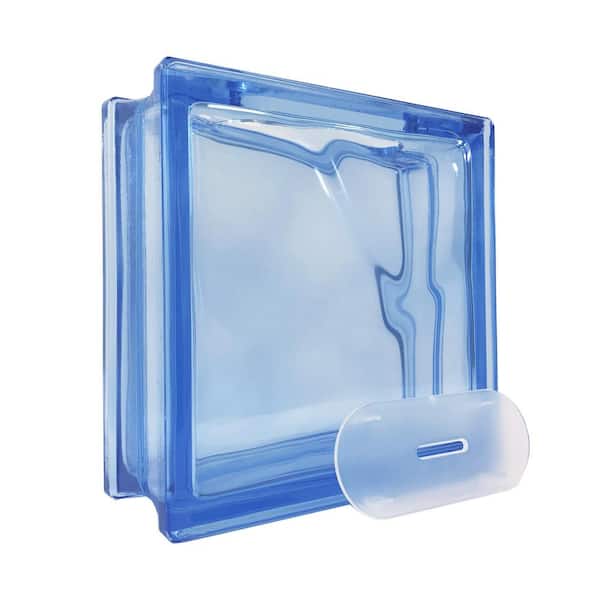REDI2CRAFT 7.5 in. x 7.5 in. x 3.125 in. Blue Wave Pattern Glass Block for  Arts and Crafts (5-Pack) CB0808B - The Home Depot