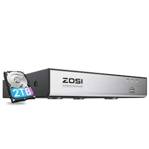 ZR08SQ ZR08HQ 4K 8MP 8-Channel POE 2TB NVR Surveillance System Only Work with Same Brand Wired 2MP 5MP 8MP IP Camera