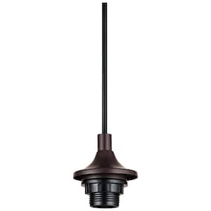 72 in. 1-Light Oiled Brown Industrial Metal Insulated Cord Single E26 Socket Pendant