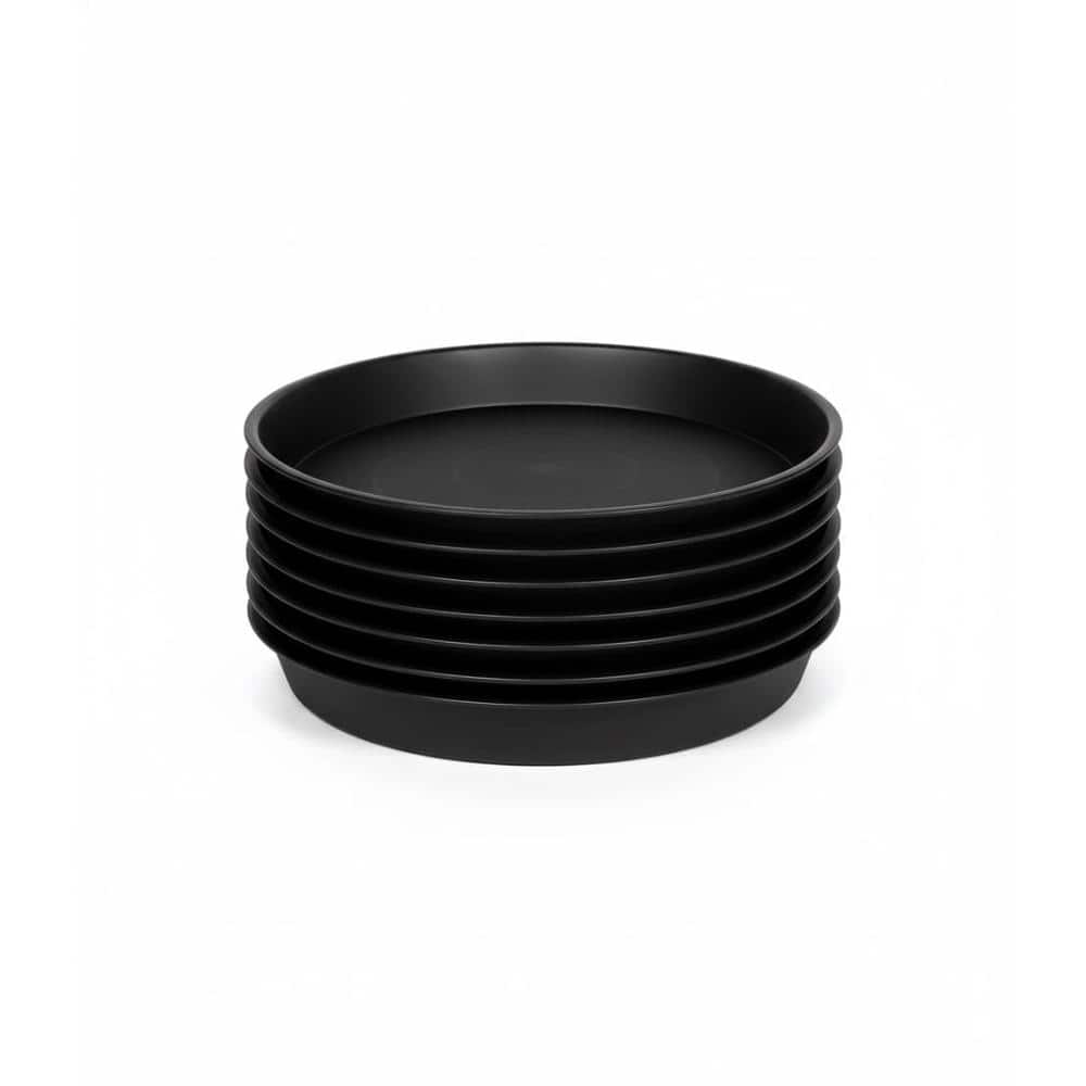 "12"" Round Heavy Duty Plastic Plant Tray - 6 Pack, Black (For 10""-12"" Planters)" price history on PriceWatchPro