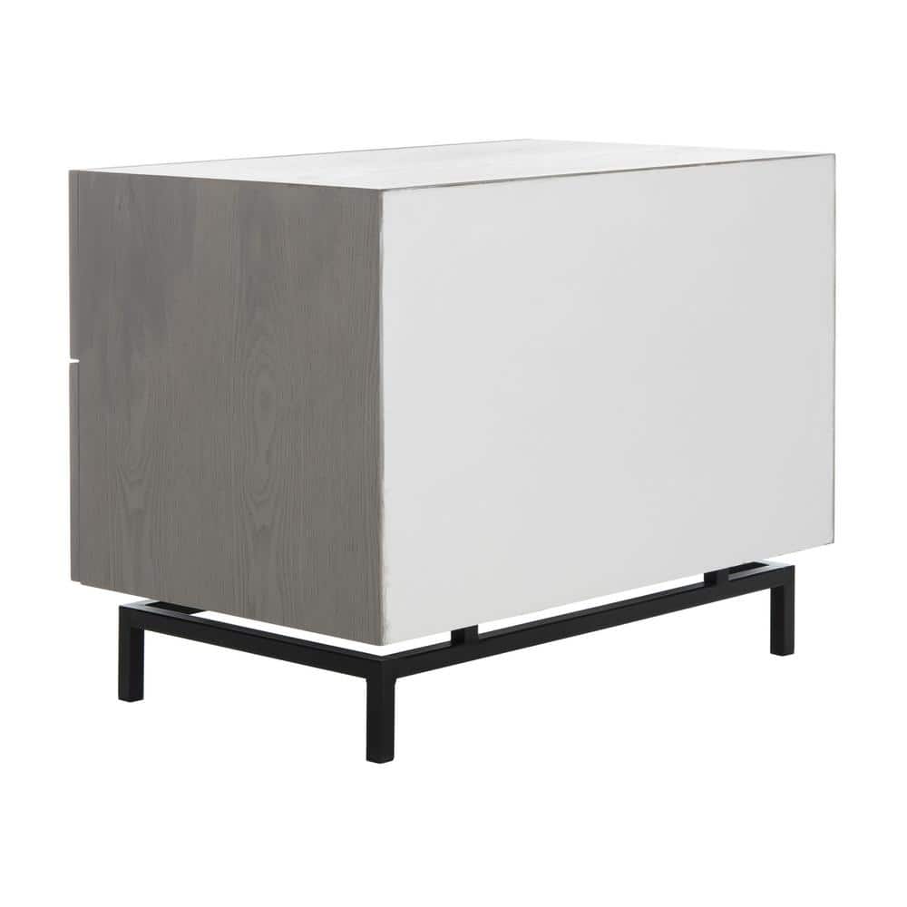 Herschel Grey and Black 3-Drawer Storage Cabinet