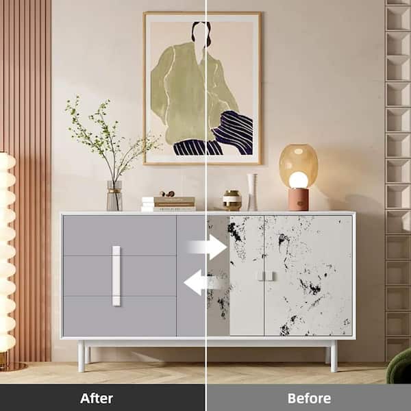 Peel and Stick Wallpaper Gray Self Adhesive Contact Paper Vinyl Film for Kitchen Countertop Cabinet, Covers 25.8 Sq. Ft.