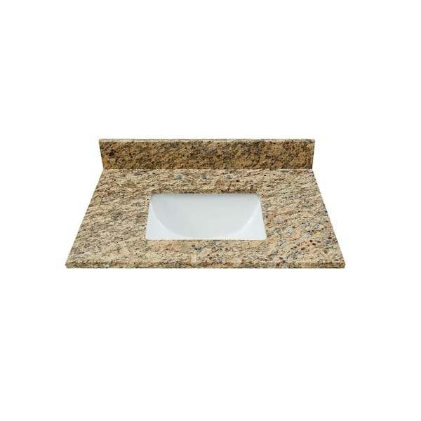 TILE & TOP 37 in. W x 22 in. D Granite Vanity Top in Santa Cecilia