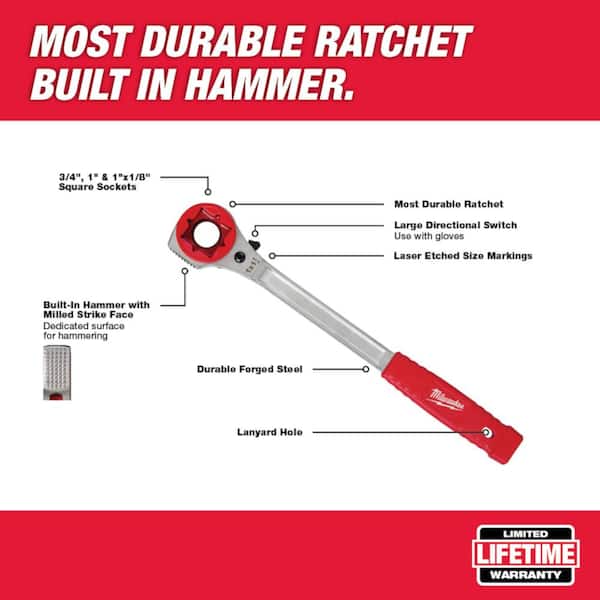 Lineman's High Leverage 3/4 in. Ratcheting Wrench with Milled Face & Lineman's 2-in-1 Insulated Ratcheting Box Wrench