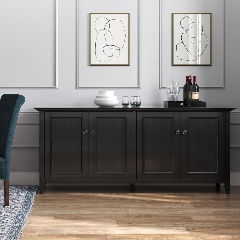 Amherst Brown Solid Wood 66" Traditional Storage Cabinet