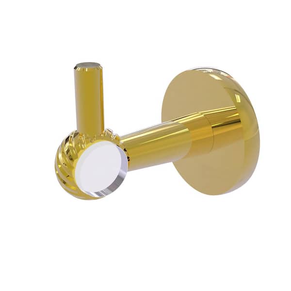 Allied Brass Clearview Collection J-Hook Robe/Towel Hook with Twisted Accents in Polished Brass