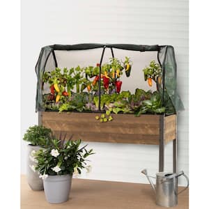 47 in. x 21 in. x 30 in. Elevated Brown Spruce Planter, Greenhouse and Bug Cover
