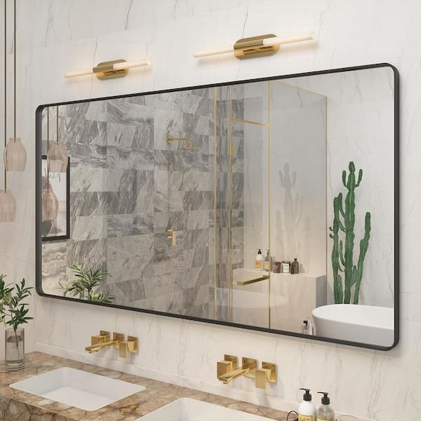 ORGANNICE 36 in. W x 72 in. H Rectangular Oversied Black