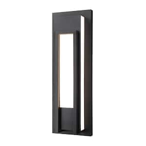 Keaton Black Hardwired Cylinder Outdoor Wall Scone with Integrated LED