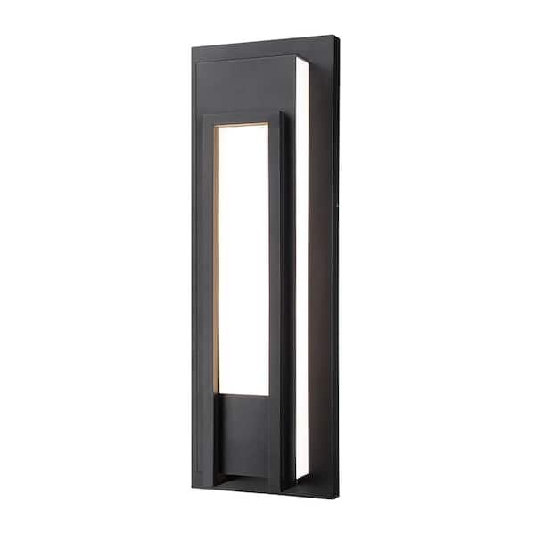 Unbranded Keaton Black Hardwired Cylinder Outdoor Wall Scone with Integrated LED