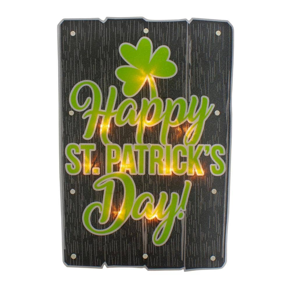 Northlight 17 in. Lighted Happy St. Patrick's Day Window Silhouette Decoration