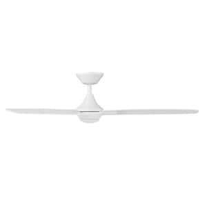 Blitzen 54 in. Indoor and Outdoor Matte White Smart Compatible Ceiling Fan with Remote Control