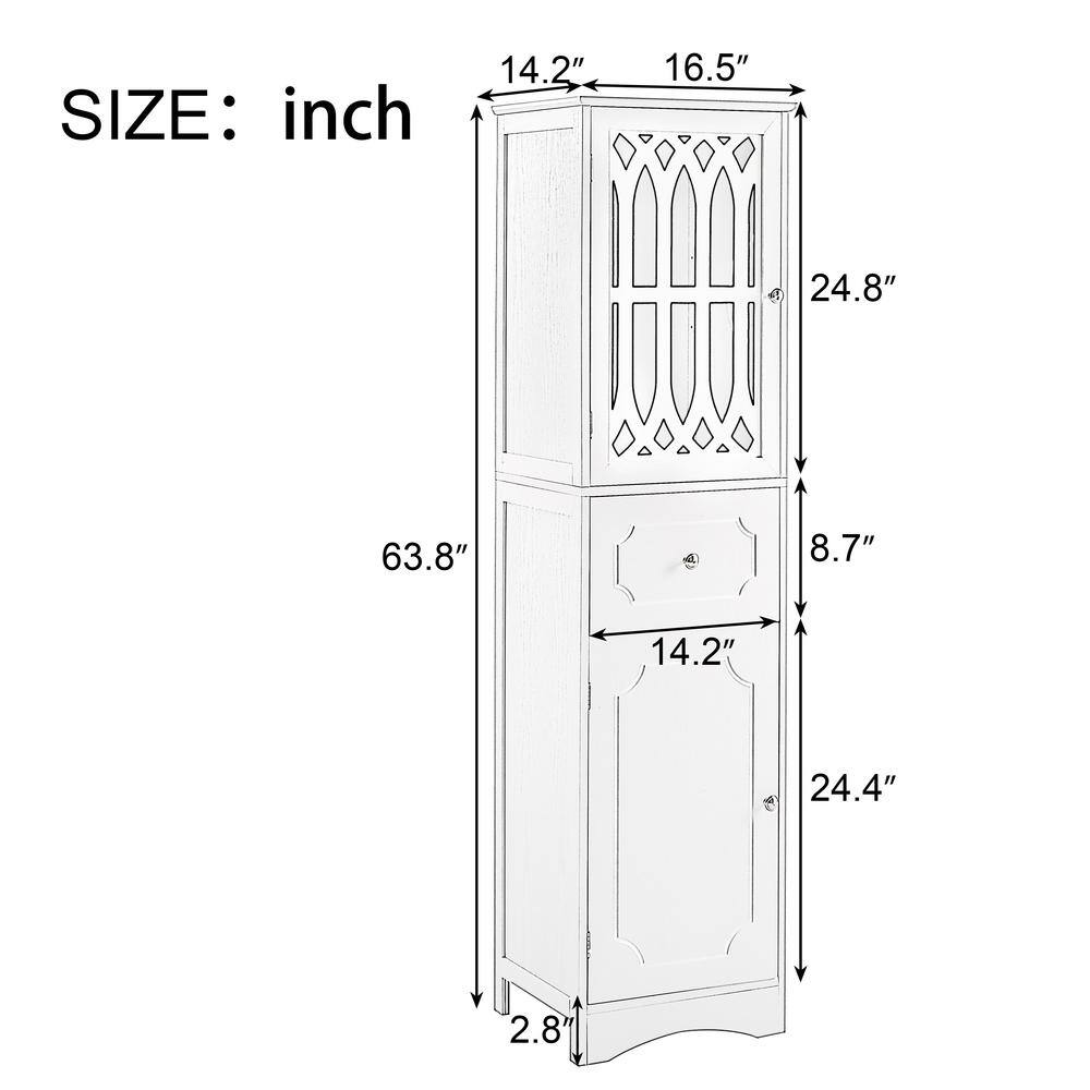 Gray Tall MDF Cabinet with Acrylic Door and Adjustable Shelves
