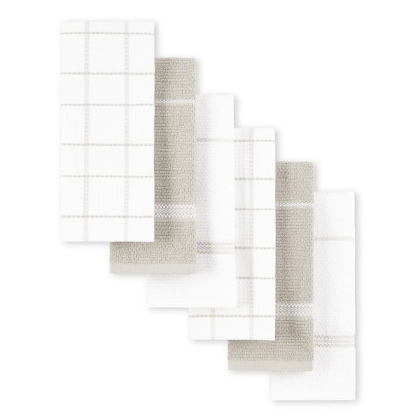Modern Waffle Linen Waffle Cotton Kitchen Towel Set (6-Pack)