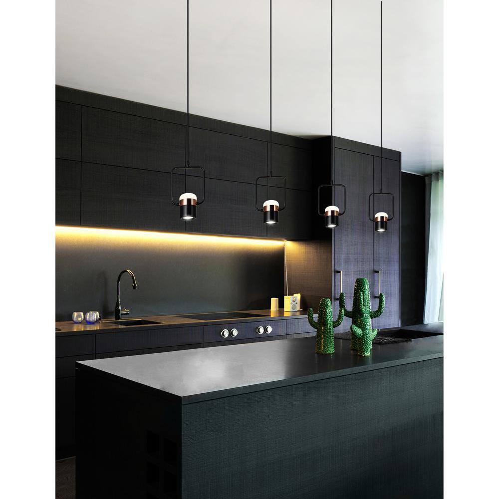 Black Glass LED Mini Pendant Light