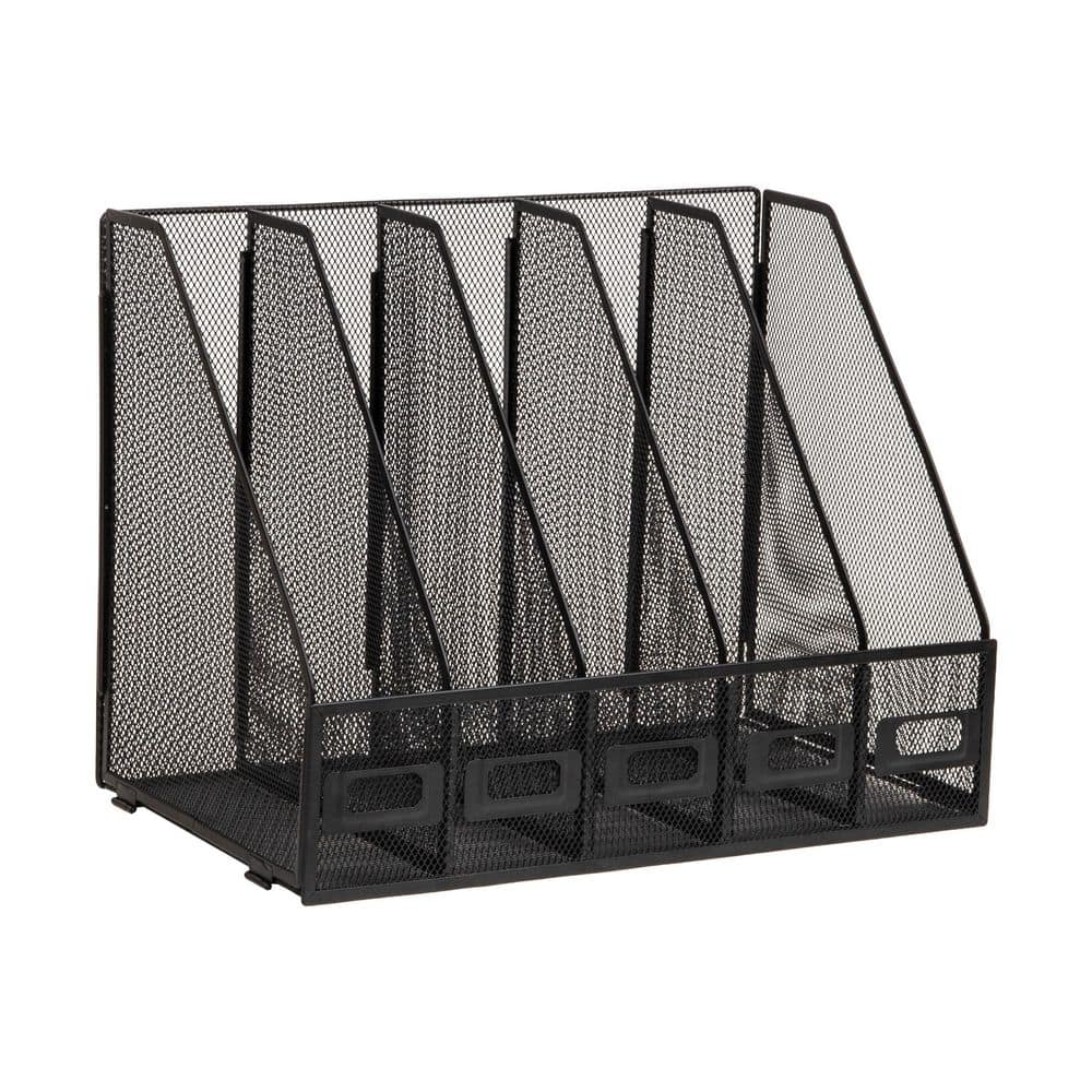 Mind Reader 5-Compartment Vertical File Organizer, Desktop Paper Sorter ...