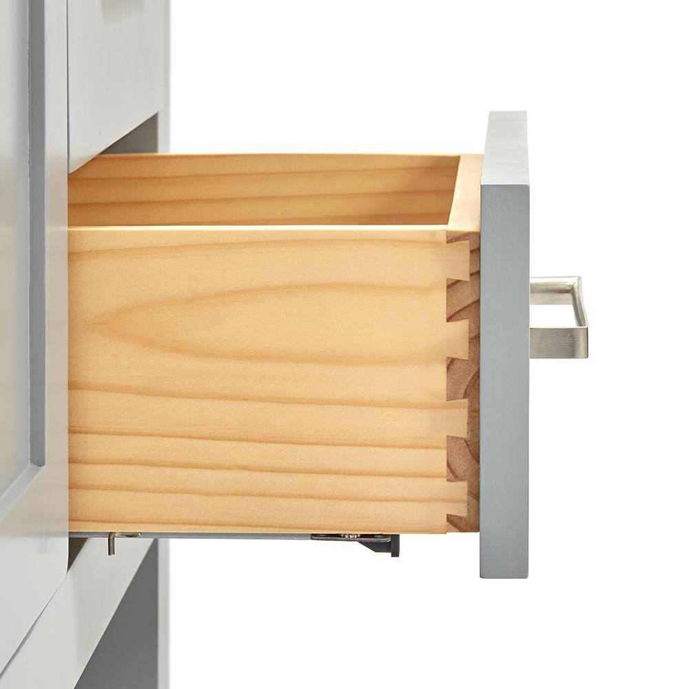 Gray Solid Wood 42'' Single Freestanding Bathroom Vanity Base