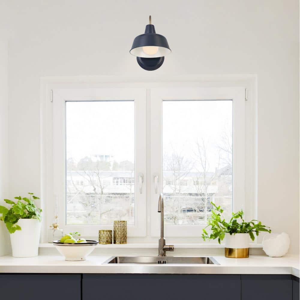 Arched Gold Steel Dimmable Sconce with Bell-Shaped Shade