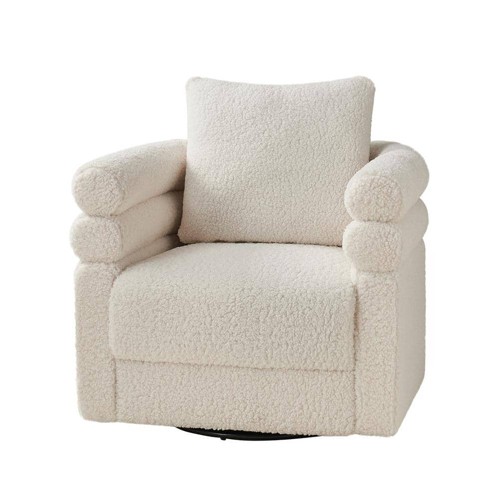 JAYDEN CREATION Regina Ivory Modern Swivel Chair With 1 Pillow   Ivory Jayden Creation Accent Chairs Zswxh0260 Ivy 64 1000 