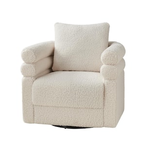 Regina Ivory Modern Swivel Chair with 1-Pillow
