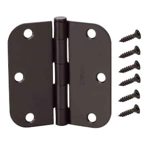 3-1/2 in. and 5/8 in. Radius Matte Black Smooth Action Hinge (3-Pack)