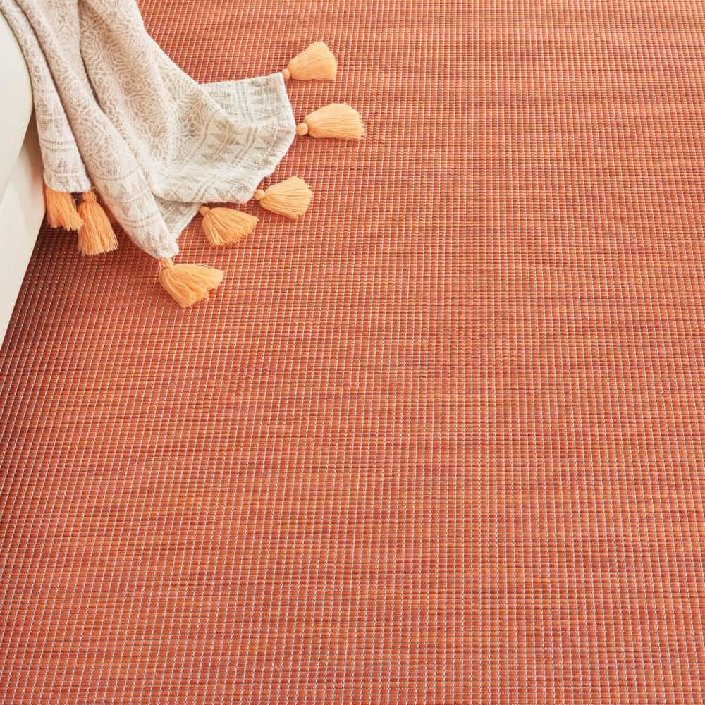 Positano Elegance Terracotta Flat-Weave 7' x 10' Synthetic Rug